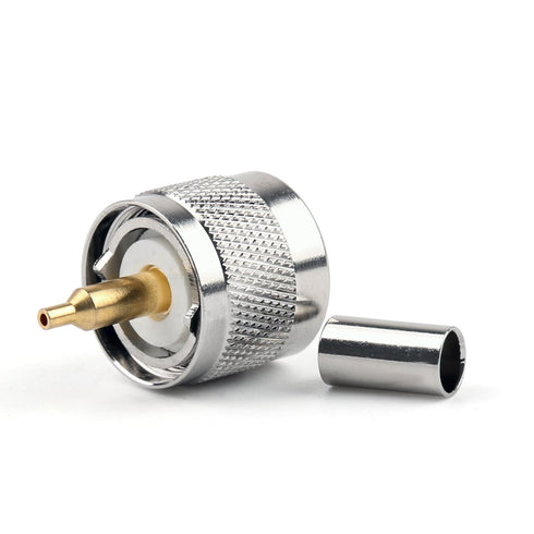 Areyourshop 10Pcs Connector UHF Male PL259 Plug Crimp RG58 RG142 LMR195 Cable Straight