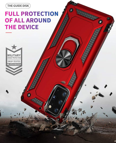 Military Grade Heavy Duty Case for Samsung Galaxy Note 20 5G, Armor Shockproof with 360 Metal Rotating Kickstand
