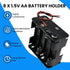 SDTC Tech AA Battery Holder with Snap Connector Kit - 2/4/6/8 x 1.5V Include Battery Case Box and Lead Wire