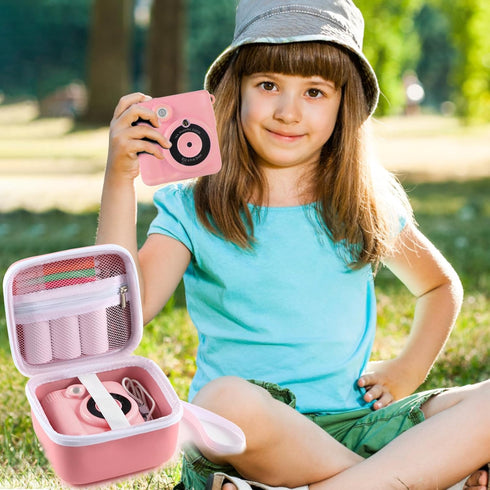 Lumus&Solem Pink Kids Camera Case - Storage Bag Compatible with Instant Cameras and Digital Video Cameras for Girls and