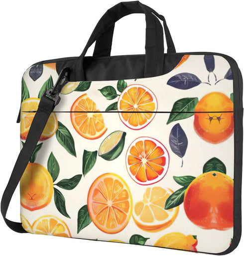 JIPOFD citrus fruit pattern Print Structured Laptop Bag Oxford Cloth Briefcase Padded Shoulder