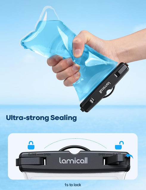 Lamicall 2PCS Waterproof Phone Pouch Floating - IPX8 Water Proof Cell Phone Case for 4-7" Devices