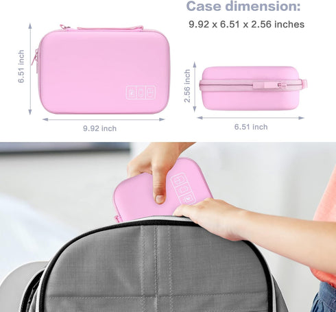 MOSISO Electronic Organizer Travel Case, Compatible with MacBook Power Adapter, Magic Mouse & Pencil, Pink