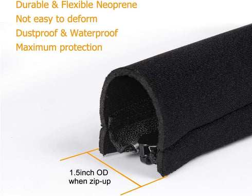 Bestfy Cord Organizer System - 19.5 Inch Cable Management Sleeve with Zipper, 4 Pack