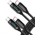 USB C to USB C Cable 100W Fast Charging Type C Charge Cable with LED Display, 480Mbps Nylon Braided for MacBook