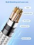 HAOISH 30 3.5 mm Braided-1/8 Aux Cord FT, Audio Cable Nylon Male to Male Auxiliary Stereo Jack Cables for Car/Home