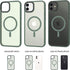 CACOE Magnetic Case for iPhone 12 & 12 Pro 2020, Compatible with MagSafe & Magnetic Car Phone Mount, Dark Green