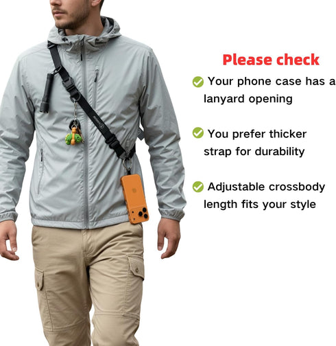 EAWEAW Heavy Duty Phone Lanyard Crossbody, Thick Adjustable Strap for iPhone & Android, Hands-Free Neck Strap