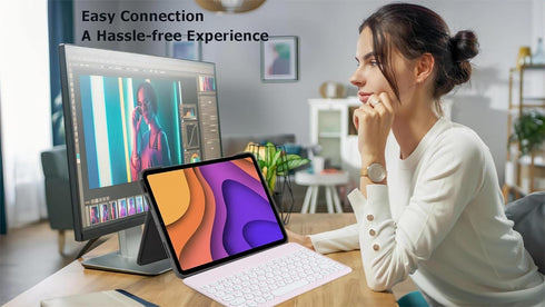 Wireless Bluetooth Keyboard and Mouse Combo Pink Portable Small Slim Typewriter Compact Ergonomic Travel Wireless Keyboard Mouse for iPhone iPad Mac MacBook Pro Air Laptop Android Phone Samsung Tablet
