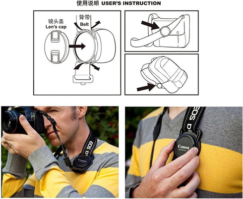 E-outstanding 2Pcs Camera Lens Cap Holder Keeper, for 52mm 67mm 58mm lens cap