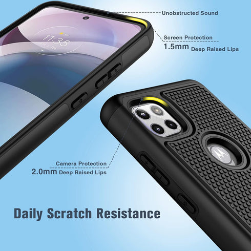 BNIUT Dual Layer Heavy Duty Case for Motorola One 5G Ace: Rugged, Shockproof, Non-Slip, Military Protection - 6.7"