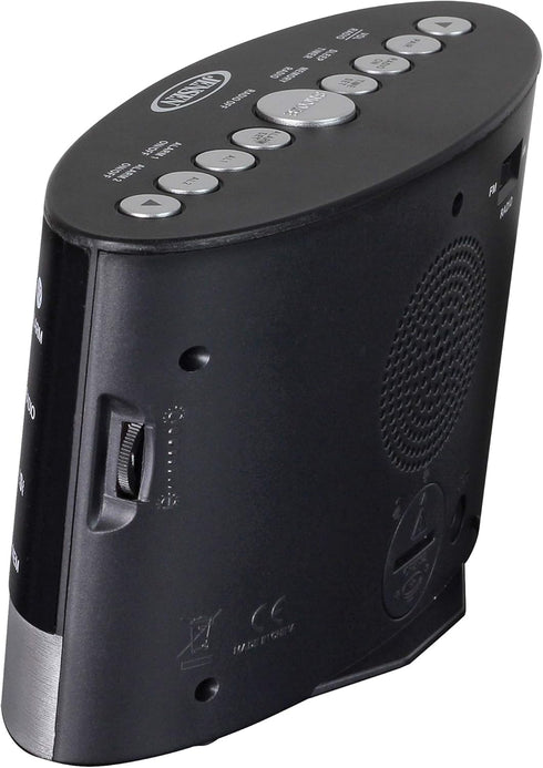 JENSEN JCR-255 .6-Watt AM/FM Dual-Alarm Digital Clock Radio with Under-Pillow Vibrator, Black