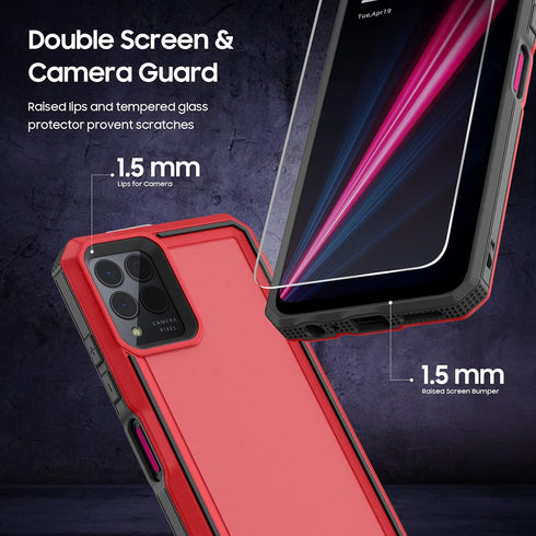 for REVVL 6 Pro 5G / REVVL 6X Pro 5G Case with Screen Protector, Military Grade Drop Proof Shockproof Dual Layer Heavy