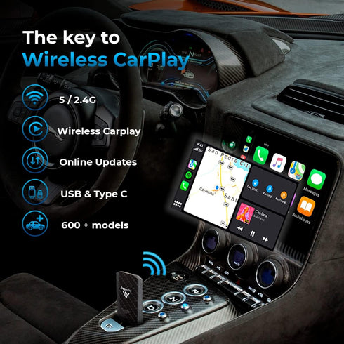 Wireless CarPlay Adapter 2023 Pro Slim Edition - Smallest Newest and Fastest Wireless CarPlay Adapter - AutoSky