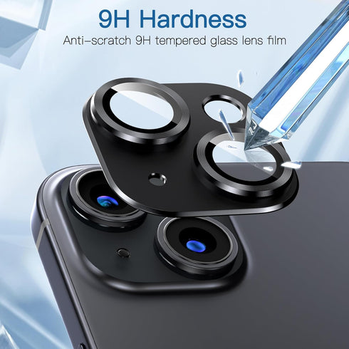 Uniwit [2 Pack 14/14 Plus,9H Camera Lens Protector for iPhone Tempered Glass,Aviation Aluminum Plate Cover,Night