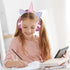 Kids Headphones Bluetooth Wireless, Unicorn LED Lights Girls Headsets with Microphone, 10 Hours 5.0 Bluetooth for Kids