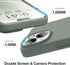 GONEZ iPhone 14 Case, Calke Green Liquid Silicone, 6.1", Shockproof, with 2X Screen & Camera Lens Protectors.
