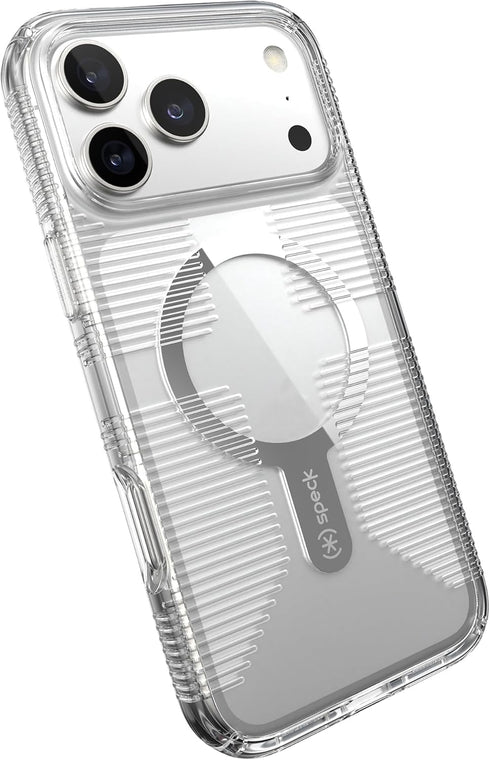 Speck 17 GEMSHELL Grip +MS Case for iPhone Pro Max - Clear/Clear | Slim Protective Grip | Drop Protection | MagSafe