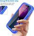 SPORTLINK Waterproof Case for iPhone 13 Pro, Full Body Shockproof Dustproof Phone Screen Protector, Blue