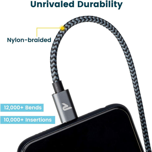 RAMPOW Micro USB Cable 10ft, Extra Long Charging Cord, QC 3.0 Fast Charge & Sync USB Cable for Samsung Galaxy