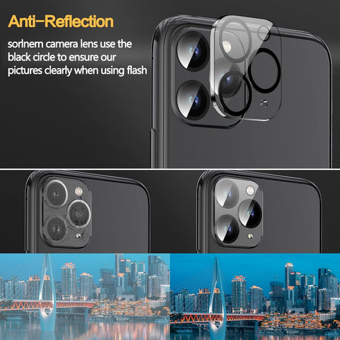 2 Pack Privacy Screen Protector & Camera Lens Protector for iPhone 11 Pro 5.8", Anti-Spy Tempered Glass, Case Friendly