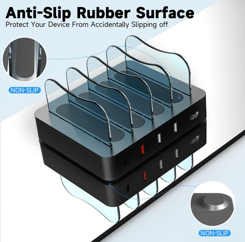 USB Charging Station - 4-Port Fast Charging Dock for Multiple Devices - Smart Charging Station