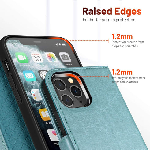OCASE Wallet Case Compatible with iPhone 12/12 Pro, PU Leather Flip with Card Holders, Mint Green