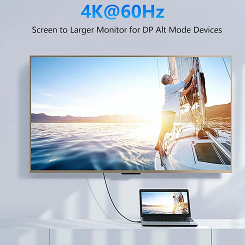 USB C-C Video Cable 10ft, 4K USB Type-C Monitor Cable Support 100W Fast Charge and 10Gbps Data Syncing, Black