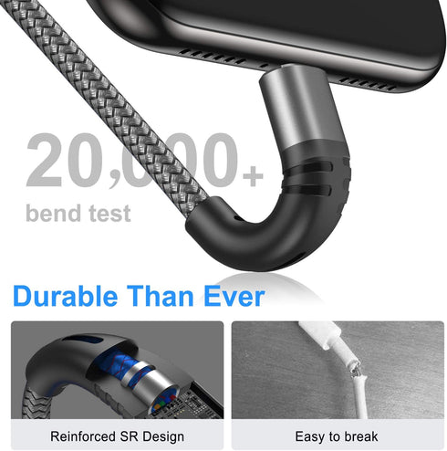 Premium Nylon Braided Micro USB Cable 6ft - 2-Pack Fast Charger for Samsung Galaxy, LG, HTC, Xbox One, PS4, Kindle