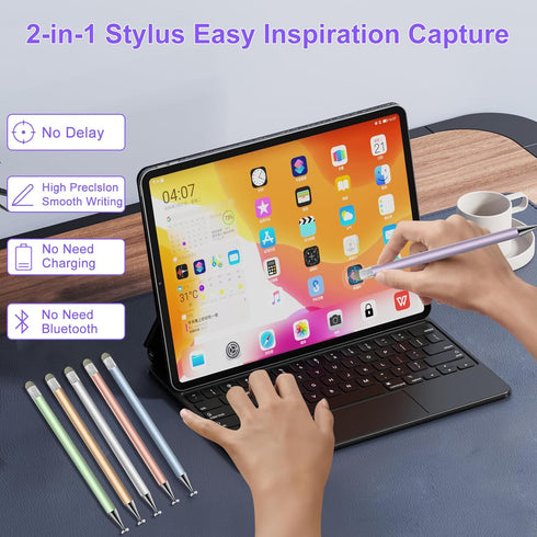 Stylus Pen for Touchscreen, 2in1 High Precision Sensitivity Stylus, Compatible with All Touch Screens (Silver/Blue/Gold)