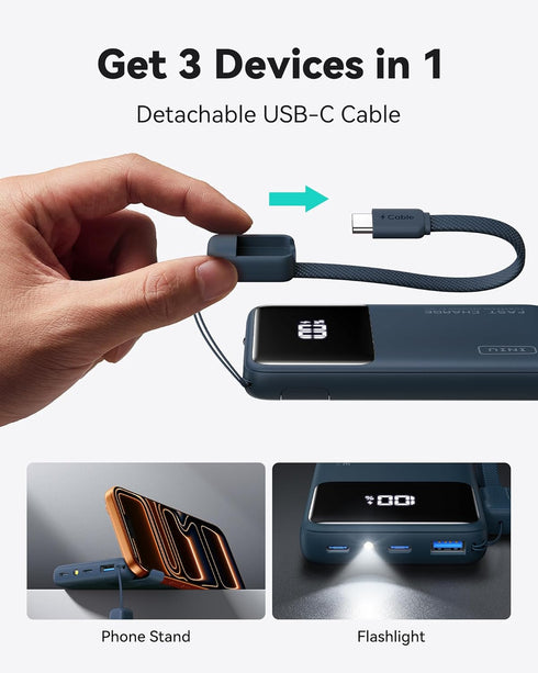 INIU 45W 10000mAh Pack 17 16 15 14 S26, Portable Charger, Compact Fast Charging Power Bank, USB C Battery with Cable