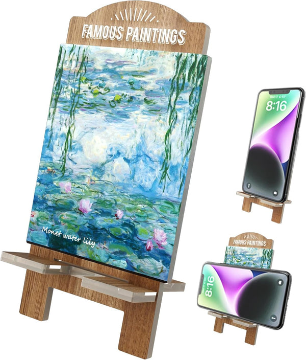 Creative Masterpiece Painting Board Phone Stand for Stylish Desktop Display – Acrylic Decorations Set (Water Lilies -