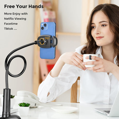 TONDA 33 inch 15 8 7 6 4-7" Phone Holder for Bed Desk, Gooseneck Phone Holder Stand with Adjustable Flexible Long Arm