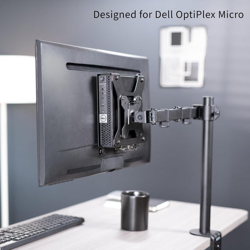 VIVO VESA Mount for Dell OptiPlex Micro CPU, Concealed Monitor Arm Holder with Desk Clamp Option, Black, Mount-DLMM1