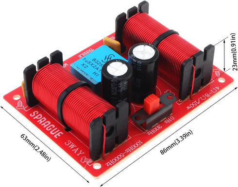 3 Way Speaker Crossover, 150W 3 Way 3 Speaker Unit HiFi Home Speakers Audio Frequency Divider Crossover Filters