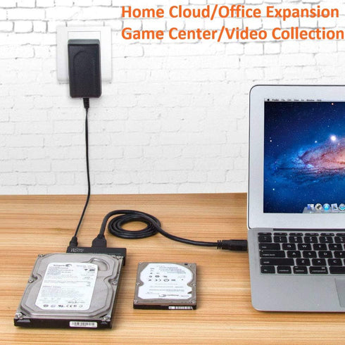 WEme USB 3.0 to SATA Converter Adapter for 2.5 3.5 Inch Hard Drive Disk SSD HDD, Power Adapter Included