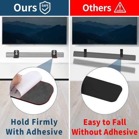 notiela 2 Pack Universal Soundbar Mount Shelf for Samsung, Sony, LG, Vizio, Bose, and More
