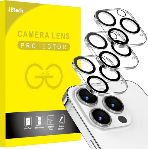 JETech 9H Tempered Glass Camera Lens Protector for iPhone 14 Pro/Pro Max, Anti-Scratch, HD Clear, 3-Pack, Case Friendly.
