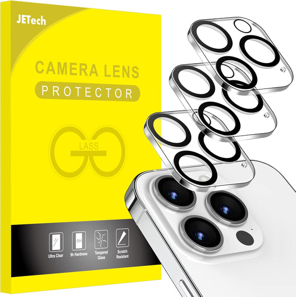 JETech 9H Tempered Glass Camera Lens Protector for iPhone 14 Pro/Pro Max, Anti-Scratch, HD Clear, 3-Pack, Case Friendly.