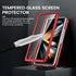 VEGO Case for Galaxy Z Fold 4 with Kickstand, Hinge Protection, Belt Clip Holster, Front Screen Protector, Red