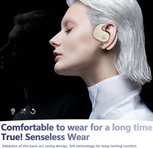 URIZONS Ball Shape Earhook TWS Gaming On Ear Earbuds, Wireless Earphones with Low-Latency and Charging Case, Bluetooth