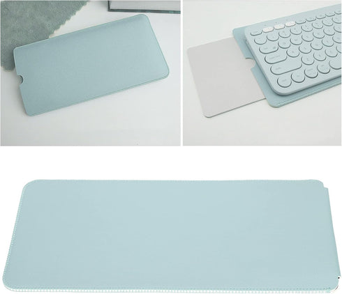 Keyboard Case, Thin Portable Faux Leather Dustproof Waterproof Shockproof Keyboard Carrying Bag Storage Case Inner Protection Cover, for Logitech K380(Light Blue+Silver)