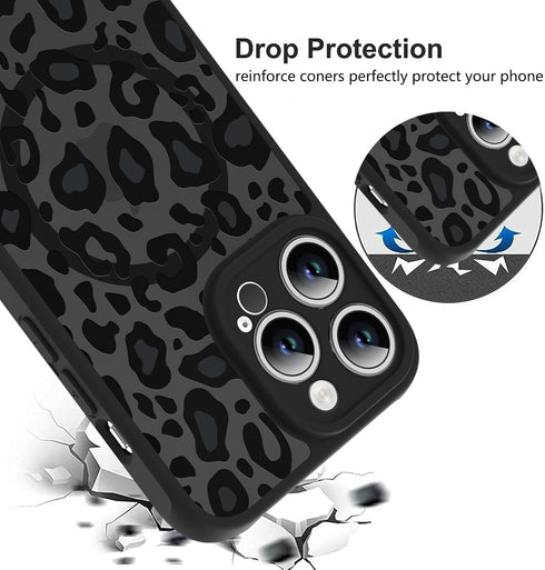 KANGHAR Case for iPhone 14 Pro, Compatible with Magsafe, Leopard Printed Pattern Cute Cheetah
