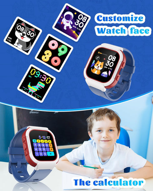 Smart Watch for Kids Girls Boys, Fitness Tracker with Pedometer, Heart Rate Monitor, IP68 Waterproof, Blue