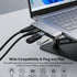 Tmiyas 3.0 4-Port Left Side USB Hub, Cable-Free USB Splitter for Laptop, Direct-Plug Design, Compatible with MacBook