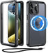 Beeasy Waterproof Case for iPhone 15 Pro, 360 Degree Outdoor Protective Case with Screen Protector, Black