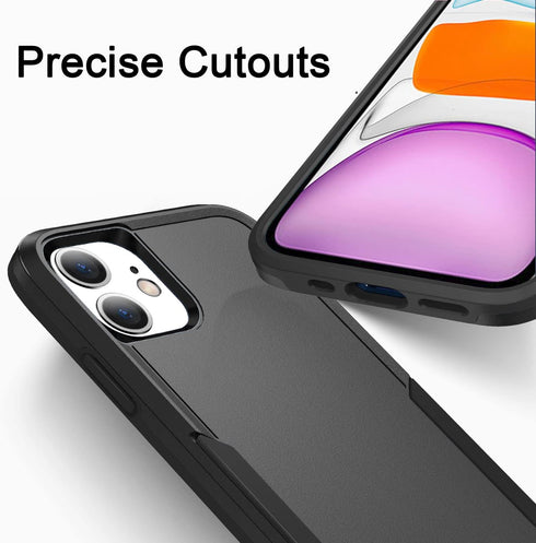 Heavy Duty iPhone 11 Case - Shockproof Dropproof Dustproof Anti-Scratch Phone Cover in Black