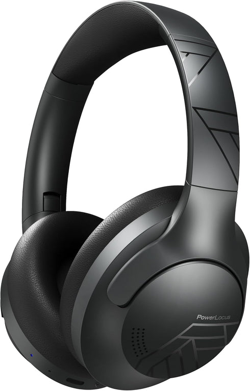 PowerLocus Bluetooth Headphones Over Ear, 50H Playtime with 4 EQ Modes, Wireless Headphones with Microphone, HiFi