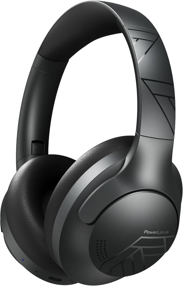 PowerLocus Bluetooth Headphones Over Ear, 50H Playtime with 4 EQ Modes, Wireless Headphones with Microphone, HiFi