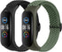 2 Pack Nylon Bands for Xiaomi Mi Band 7/6/5/4/3, Soft Braided Nylon Solo Sport Replacement Straps for Fitness Tracker